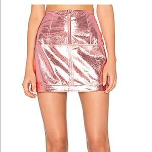 For love and lemons pink metallic skirt